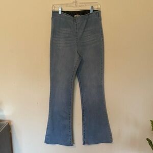 Knox Rose Light Blue bell bottom elastic waist jeans